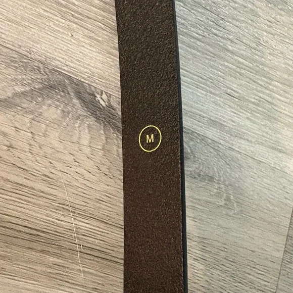 J Crew Black Belt with Gold Buckle - Picture 2 of 3